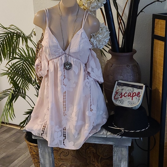 SALE LOVERS AND FRIENDS PINK EMBROIDERED DRESS - Picture 10 of 16